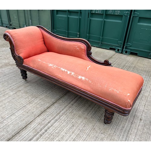 196 - Victorian Chaise Lounge with nicely figured Rosewood frame sections.

This lot is collection only