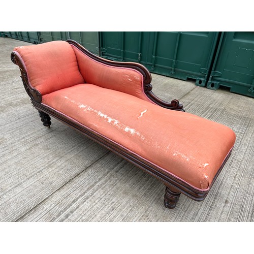 196 - Victorian Chaise Lounge with nicely figured Rosewood frame sections.

This lot is collection only