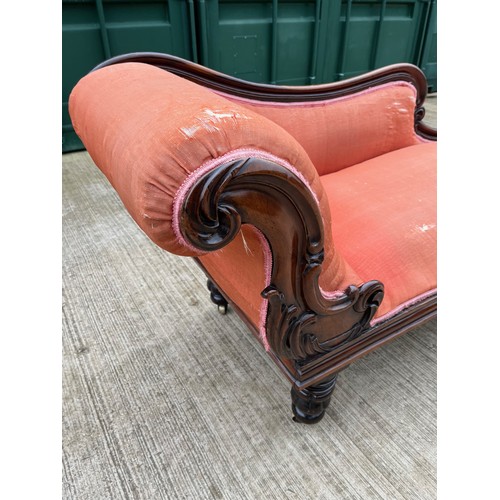 196 - Victorian Chaise Lounge with nicely figured Rosewood frame sections.

This lot is collection only