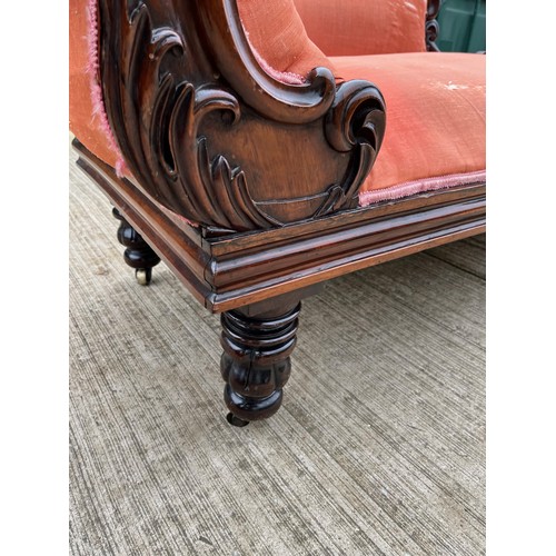 196 - Victorian Chaise Lounge with nicely figured Rosewood frame sections.

This lot is collection only