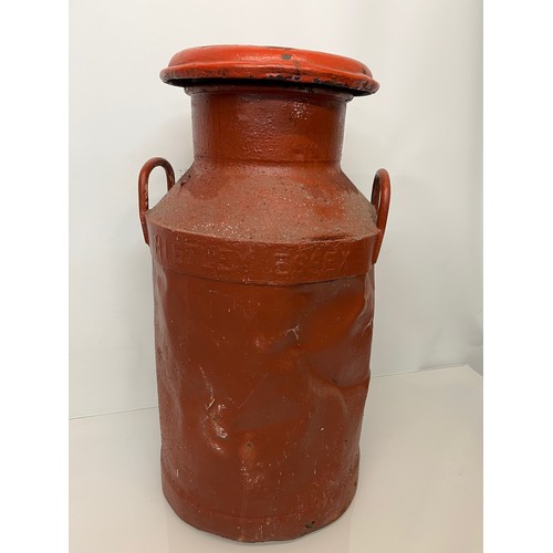 231 - Painted 12 inch diameter milk churn marked for Elme Ltd of Mistley Essex and decorated with a horse.... 