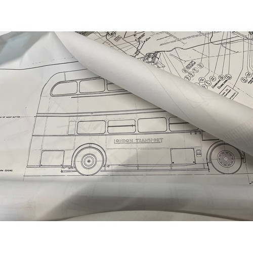 348 - Automobilia, classic London bus dyeline prints, plans and drawings. 84.5 cm x 60 cm.

This lot is av... 