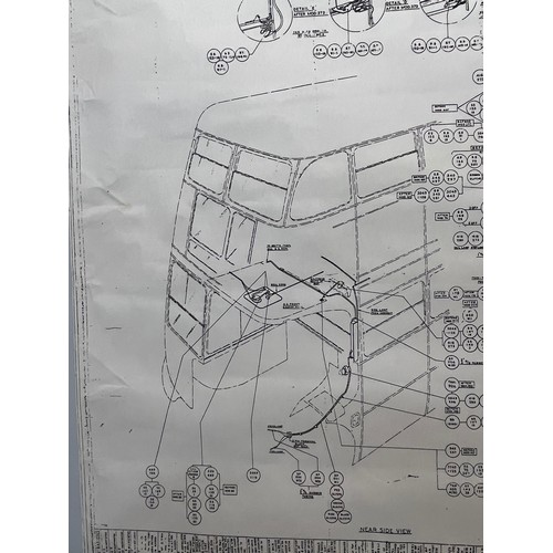 348 - Automobilia, classic London bus dyeline prints, plans and drawings. 84.5 cm x 60 cm.

This lot is av... 