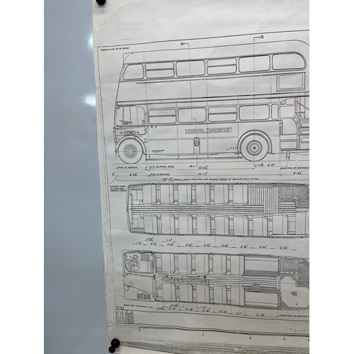 348 - Automobilia, classic London bus dyeline prints, plans and drawings. 84.5 cm x 60 cm.

This lot is av... 