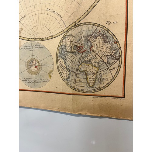 351 - A mid century printing of the Planiglobii Terrestris Mappe Monde, 73 cm wide.

This lot is available... 