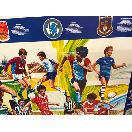 353 - Sporting ephemera, a football themed poster from the 1970’s, promotional advertising by ESSO. 60cm h... 