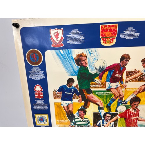 353 - Sporting ephemera, a football themed poster from the 1970’s, promotional advertising by ESSO. 60cm h... 