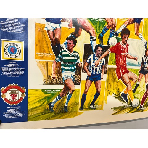 353 - Sporting ephemera, a football themed poster from the 1970’s, promotional advertising by ESSO. 60cm h... 