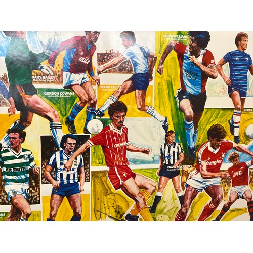 353 - Sporting ephemera, a football themed poster from the 1970’s, promotional advertising by ESSO. 60cm h... 