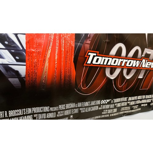 354 - Movie poster, 007 James Bond poster for the film Tomorrow Never Dies, 101 cm wide.

This lot is avai... 