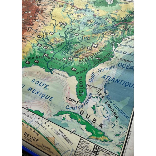 357 - Mapping interest, a wall hanging double sided educational map showing the Unitied States of America ... 