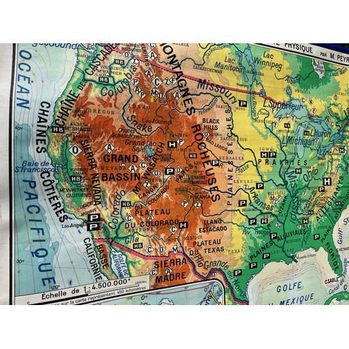 357 - Mapping interest, a wall hanging double sided educational map showing the Unitied States of America ... 