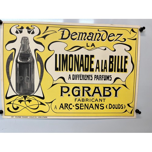 359 - Art Nouveau advertising poster for Lemonade 21 inches wide.

This lot is available for in-house ship... 