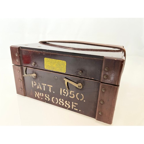 366 - Militaria, scientific, navigational, instrument an azimuth case, 9 inches x 9 inches x 5 inches high... 