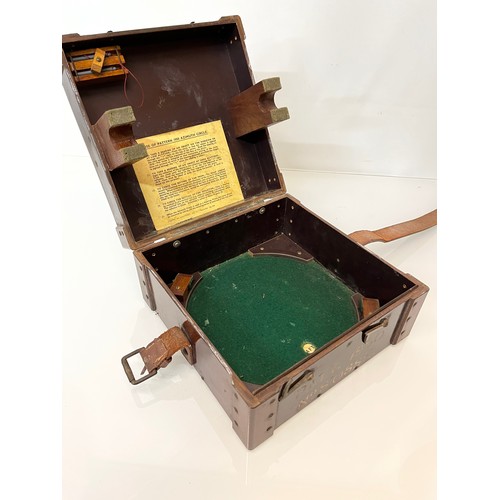 366 - Militaria, scientific, navigational, instrument an azimuth case, 9 inches x 9 inches x 5 inches high... 