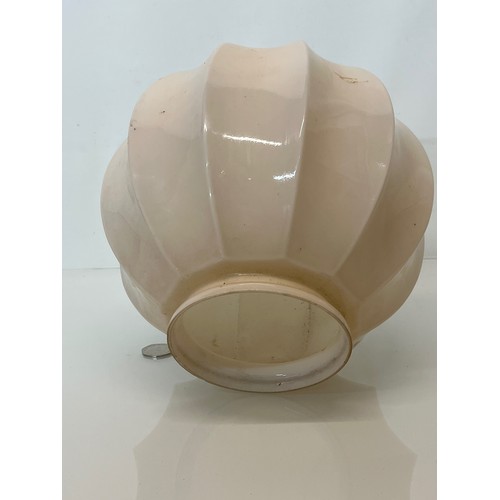 374 - Art deco pink glass lamp shade 10 inches in diameter.

This lot is available for in-house shipping