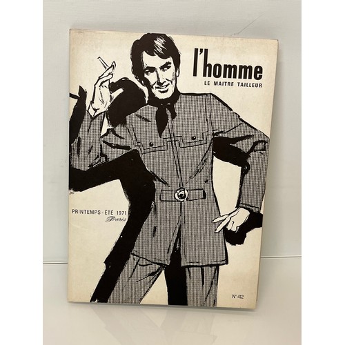 344 - Large folio of vintage men’s clothing, 1970’s Fashion, an illustrated manufacturers design catalogue... 