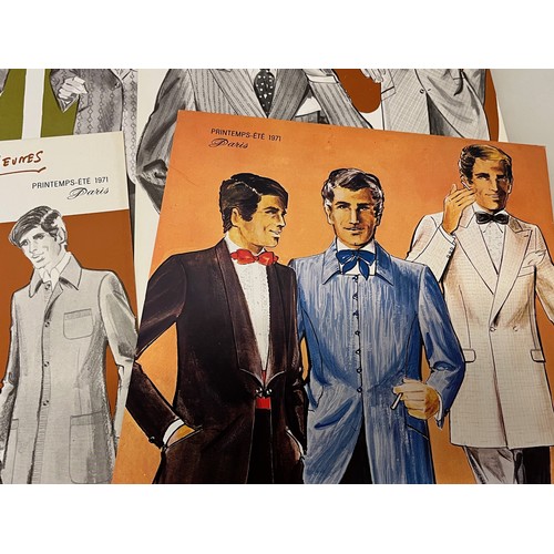 344 - Large folio of vintage men’s clothing, 1970’s Fashion, an illustrated manufacturers design catalogue... 