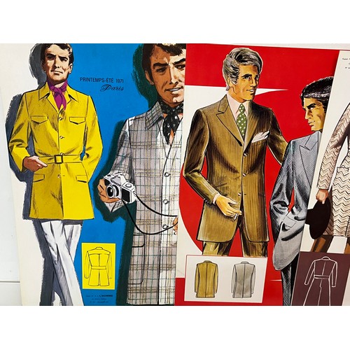 344 - Large folio of vintage men’s clothing, 1970’s Fashion, an illustrated manufacturers design catalogue... 