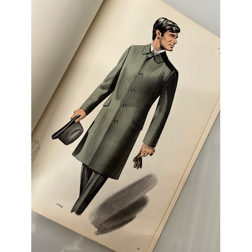 345 - Large folio of vintage men’s clothing, 1970’s Fashion, an illustrated manufacturers design catalogue... 