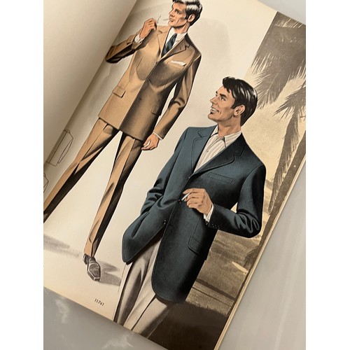 345 - Large folio of vintage men’s clothing, 1970’s Fashion, an illustrated manufacturers design catalogue... 