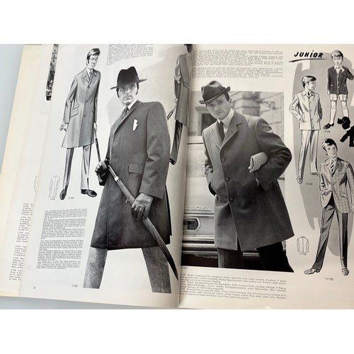 345 - Large folio of vintage men’s clothing, 1970’s Fashion, an illustrated manufacturers design catalogue... 