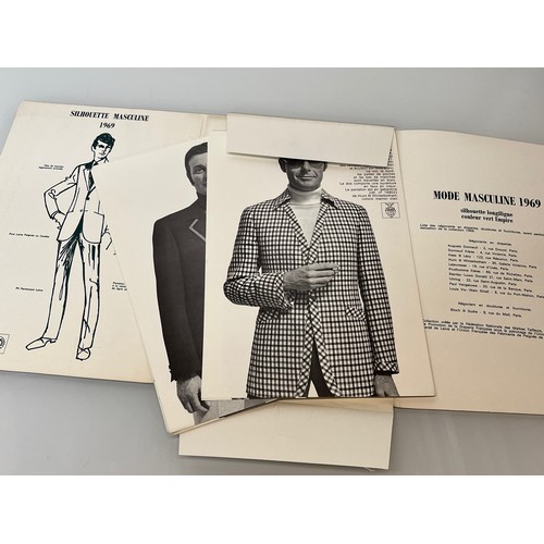 346 - Large folio of stylish photographs illustrating vintage men’s clothing, 1960’s Fashion, an illustrat... 