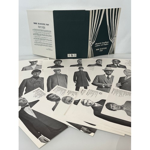 346 - Large folio of stylish photographs illustrating vintage men’s clothing, 1960’s Fashion, an illustrat... 