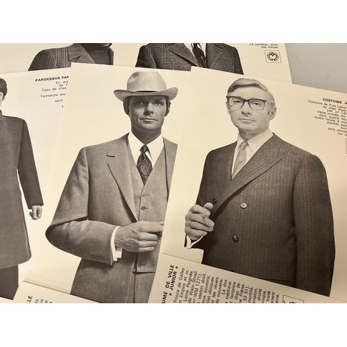 346 - Large folio of stylish photographs illustrating vintage men’s clothing, 1960’s Fashion, an illustrat... 