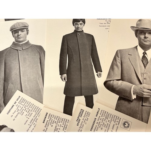 346 - Large folio of stylish photographs illustrating vintage men’s clothing, 1960’s Fashion, an illustrat... 