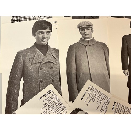 346 - Large folio of stylish photographs illustrating vintage men’s clothing, 1960’s Fashion, an illustrat... 