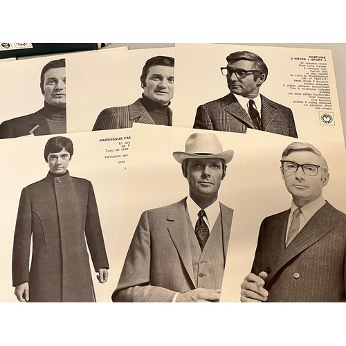 346 - Large folio of stylish photographs illustrating vintage men’s clothing, 1960’s Fashion, an illustrat... 