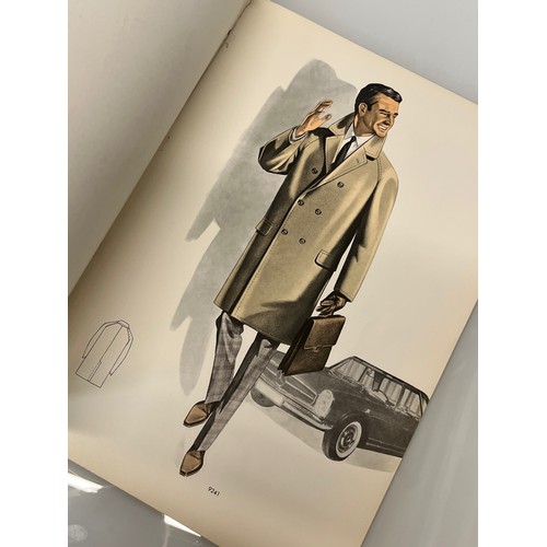 347 - Large folio of vintage men’s clothing, 1960’s Fashion, an illustrated manufacturers design catalogue... 