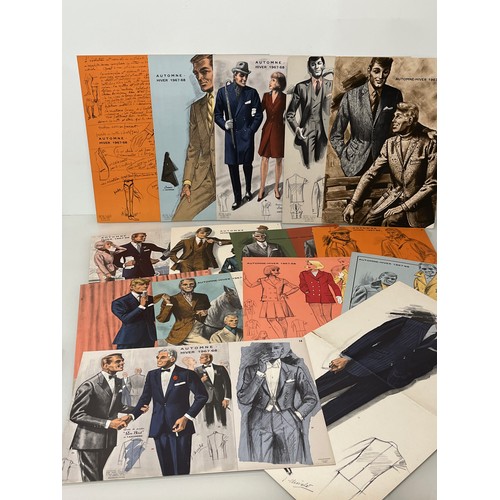 349 - Large folio of vintage men’s and women’s clothing, 1960’s Fashion, an illustrated manufacturers desi... 