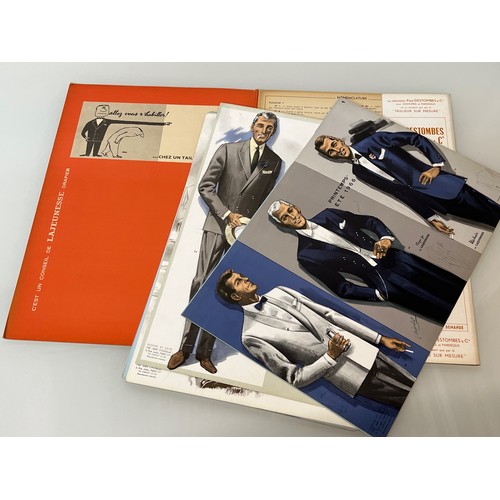 350 - Large folio of colour illusration showing seasonal designs for men’s clothing, 1960’s Vintage Fashio... 