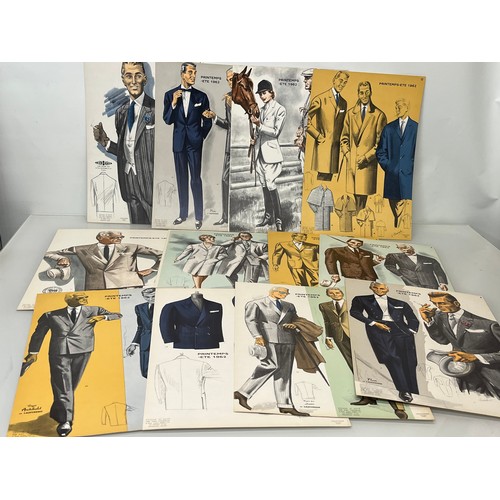 351 - Large folio of vintage men’s clothing, 1960’s Fashion, an illustrated manufacturers design catalogue... 