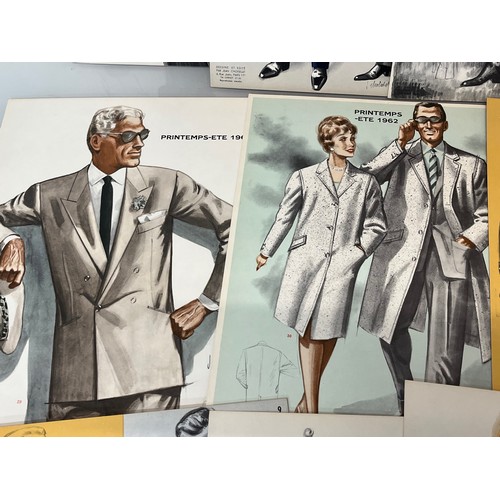 351 - Large folio of vintage men’s clothing, 1960’s Fashion, an illustrated manufacturers design catalogue... 