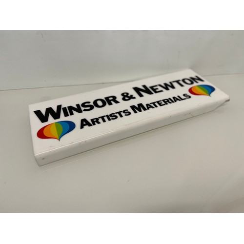 353 - Shop display sign, Winsor & Newton Artists Materials. Art shop point of sale advertising signage. 18... 