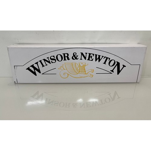 354 - Shop display sign Winsor & Newton, artists materials, folded metal construction. Art shop display. 1... 