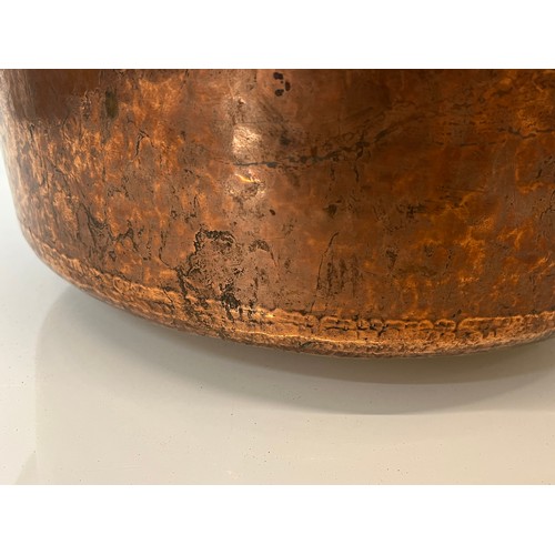 148 - Large early C20th hand worked copper bowl, 41 cm x  17 cm high.

This lot is collection only