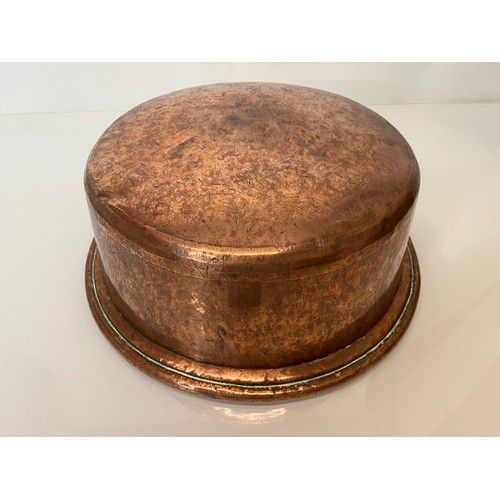 148 - Large early C20th hand worked copper bowl, 41 cm x  17 cm high.

This lot is collection only