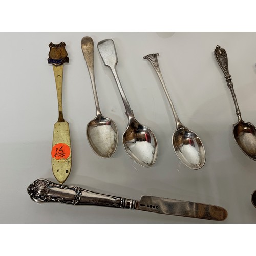 151 - Collection of silver and other teaspoons and cutlery etc.

This lot is available for in-house shippi... 