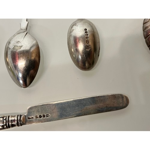 151 - Collection of silver and other teaspoons and cutlery etc.

This lot is available for in-house shippi... 