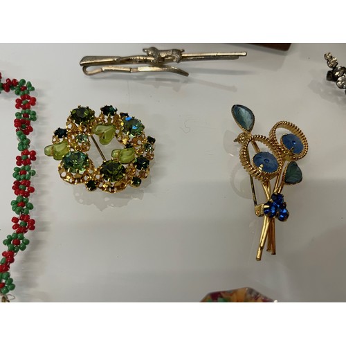 152 - Collection of costume jewellery, Lucite broach, cameos etc.

This lot is available for in-house ship... 