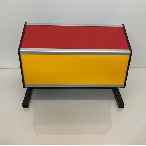 154 - A tombola machine, coloured Perspex with a sliding entry drawer.
48 cm wide  and 36 cm tall.

This l... 