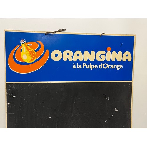 395 - Vintage mid century advertising sign, Orangina branded chalk board from a shop or restaurant. 65 cm ... 