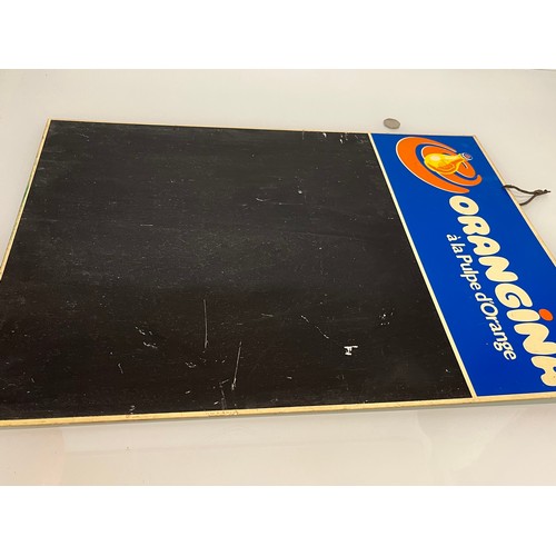 395 - Vintage mid century advertising sign, Orangina branded chalk board from a shop or restaurant. 65 cm ... 