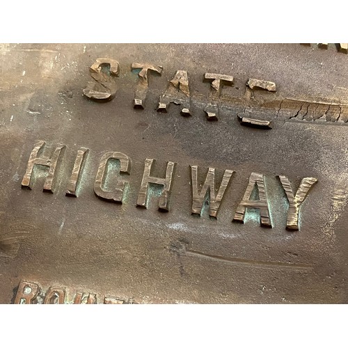 400 - Automobilia, Garage Signs, mancave decoration, Americana, a large cast bronze Pennsylvanian State Hi... 