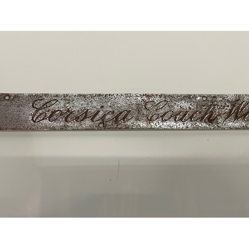 168 - Automobilia, a Corsica Coach Works sign for a Bugatti motor car. 16 inches long.

This lot is availa... 