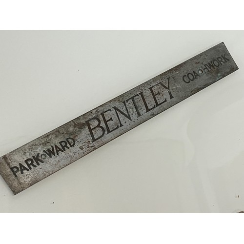 172 - Automobilia, a Park Ward Coach Work sign for a Bentley motor car. 14 inches long.

This lot is avail... 